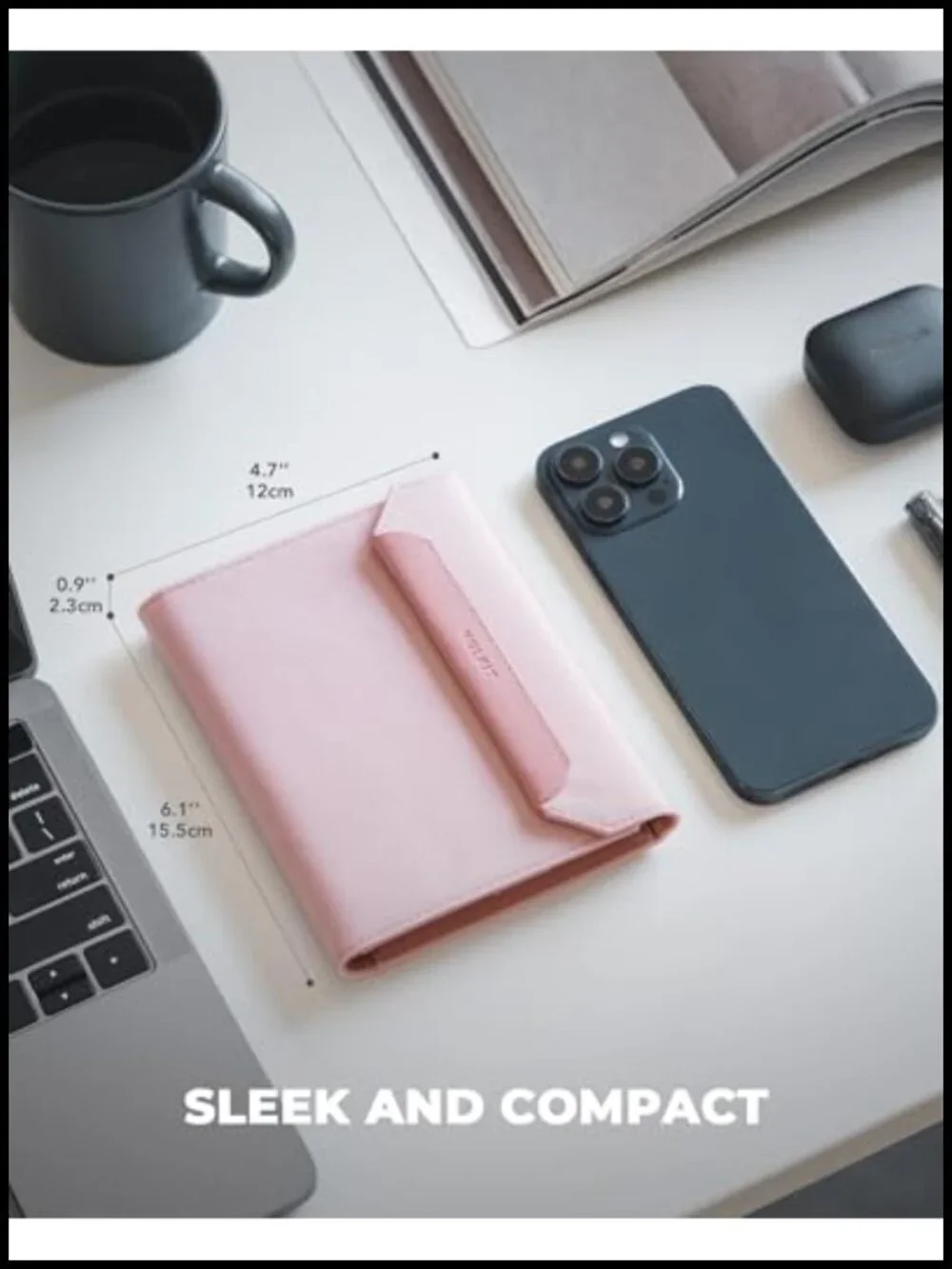 Vegan Leather Passport Wallet with RFID Blocking Detachable AirTag Holder